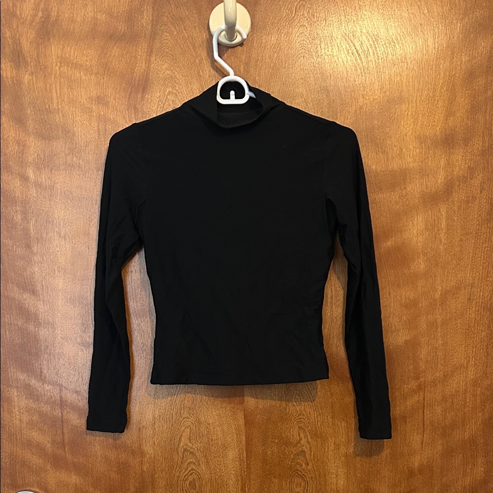 Black Turtleneck Long Sleeve Women's Top